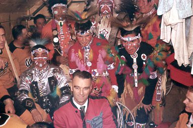 Mel Rodacker with Indians